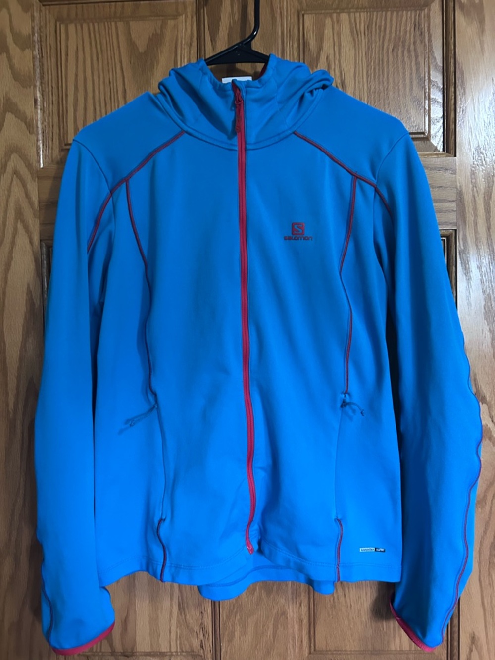Salomon Bright Blue Jacket with Pink Accent Hooded Fleece